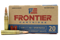 Frontier Cartridge Military Grade 5.56x45mm NATO 62 Grain  Boat Tail Hollow Point Match - 500 Rounds - Brass Case