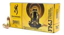 Browning Ammunition - 9MM Luger - 115 Grain Full Metal Jacket - 500 Rounds - Brass Case