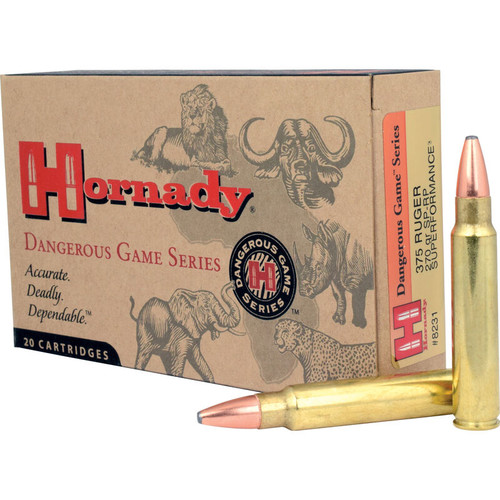 Hornady Dangerous Game Series Ammunition - 375 Ruger - 270 Grain Interlock - 20 Rounds