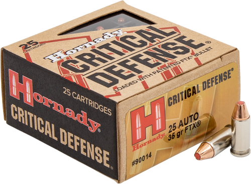 Hornady Critical Defense Ammunition - 25 ACP - 35 Grain FTX - 25 Rounds