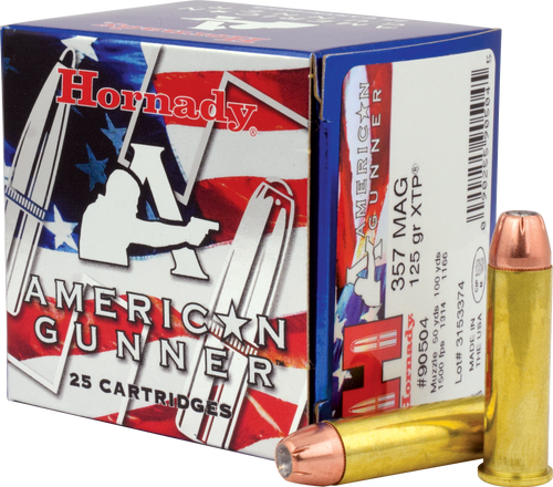 Hornady American Gunner Ammunition - 357 Magnum - 125 Grain XTP Jacketed Hollow Point -  25 Rounds