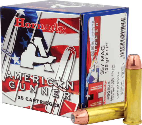 Hornady American Gunner Ammunition - 357 Magnum - 125 Grain XTP Jacketed Hollow Point -  25 Rounds
