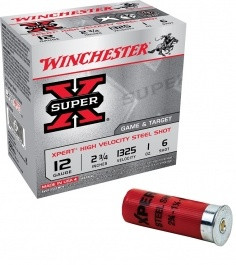 Winchester Super-X Ammunition - 12 GA - 2 3/4" - #6 Steel Shot - 250 Rounds - Case