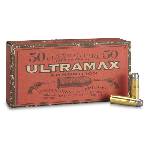UltraMax Cowboy Action Ammunition - 38-40 Winchester - 180 Grain Round Nose Flat Point - 50 Rounds - Brass Case