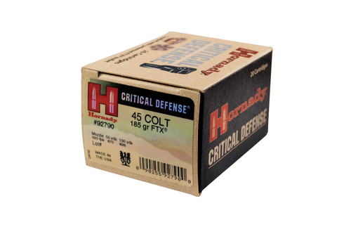 Hornady Critical Defense - 45 Long Colt 185 Grain FTX - 200 Rounds - Brass Case
