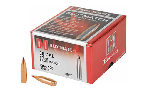 Hornady Bullets - .308" (30 Cal) - 178 Grain ELD Match - 100 Projectiles