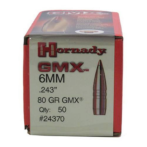 Hornady Bullets - 6 MM (.243") - 80 Grain GMX (Lead Free) - 50 Projectiles
