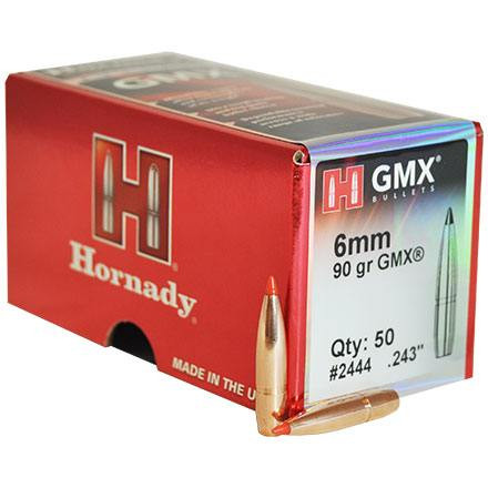 Hornady Bullets - 6 MM (.243") - 90 Grain GMX (Lead Free) - 50 Projectiles