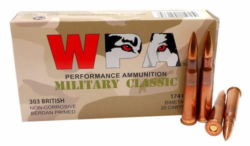 Wolf Performance Ammunition -  303 British - 174 Grain Full Metal Jacket - 20 Rounds - Steel Case