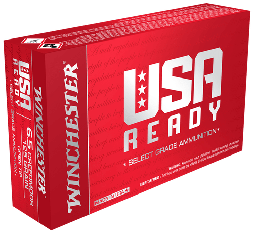 Winchester Ammunition - 6.5 MM Creedmoor - 125 Grain Open Tip - 20 Rounds - Brass Case