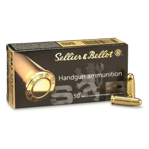 Sellier & Bellot Ammunition - 25 Auto - 50 Grain Full Metal Jacket - 50 Rounds - Brass Case