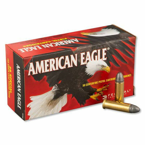 Federal American Eagle Ammunition - 38 Special - 158 Grain Lead Round Nose - 50 Rounds - Brass Case