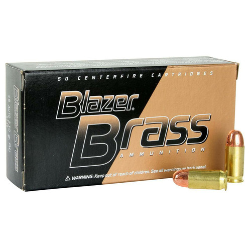 CCI Blazer Ammunition - 45 Auto - 230 Grain Full Metal Jacket - 50 Rounds - Brass Case