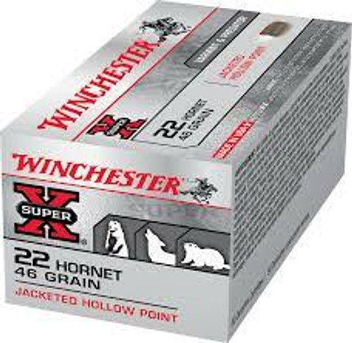 Winchester SuperX Ammunition - 22 Hornet - 46 Grain Jacketed Hollow Point - 50 Rounds