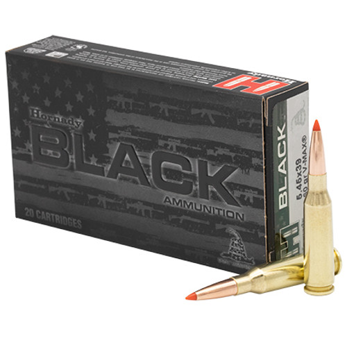 Hornady Black Ammunition - 5.45x39 MM - 60 Grain V-Max - 20 Rounds - Brass Case