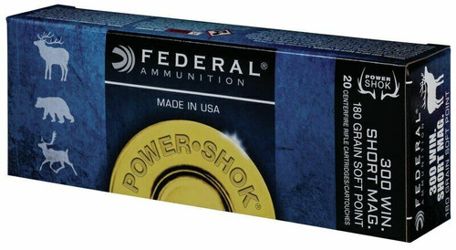 Federal Ammunition - 300 Winchester Short Magnum - 180 Grain Soft Point - 20 Rounds