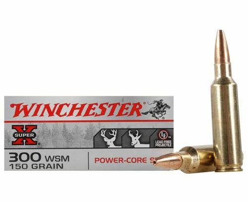 Winchester Super-X Ammunition - 300 Winchester Short Mag - 150 Grain Power-Core (Lead Free) - 20 Rounds - Brass Case