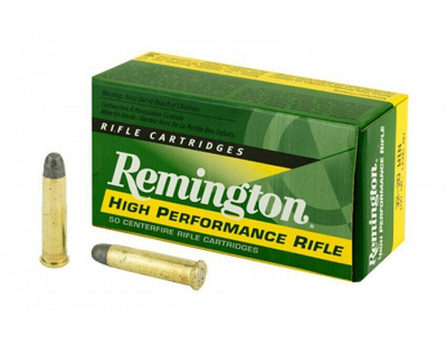 Remington High Performance Rifle Ammunition - 32-20 Winchester - 100 Grain Lead Round Nose - 50 Rounds - Brass Case