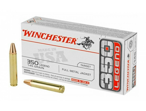 Winchester Ammunition - 350 Legend - 145 Grain Full Metal Jacket -20 Rounds - Brass Case