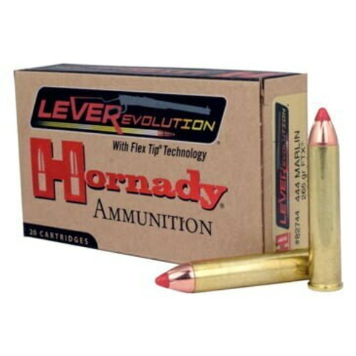 Hornady LeverEvolution Ammunition - 444 Marlin - 265 Grain FTX - 20 Rounds - Brass Case