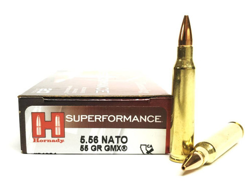 Hornady Superformance Ammunition - 5.56x45 MM NATO - 55 Grain GMX (Lead Free) - 20 Rounds - Brass Case