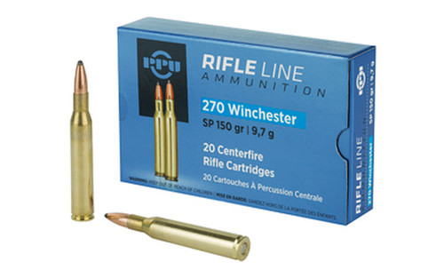 Prvi Partizan Ammunition - 270 Winchester - 150 Grain Soft Point - 20 Rounds - Brass Case