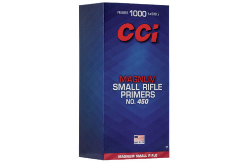 CCI Small Rifle Magnum Primers  No. 450- 1000 Primers  ** ADULT SIGNATURE REQUIRED** SEE DETAILS IN DESCRIPTION
