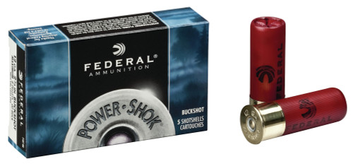 Federal Ammunition - 12 Gauge - 2 3/4" - 00 Buck - 9 Pellets - 5 Rounds