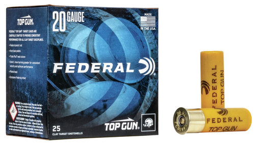 Federal Top Gun Ammunition - 20 Gauge - 2 3/4" - 7.5 Lead shot - 2 1/2 Dram Eq. - 250 Rounds