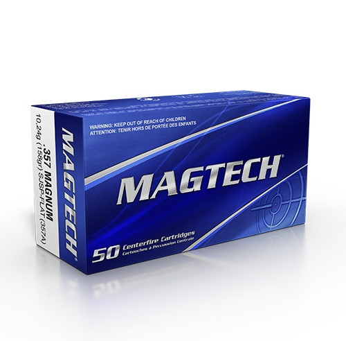 Magtech Ammunition - 357 Magnum - 158 Grain Semi Jacketed Soft Point - 50 Rounds - Brass Case