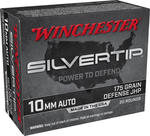 Winchester SilverTip Ammunition - 10 MM Auto - 175 Grain Silver Tip Hollow Point - 20 Rounds - Brass Case