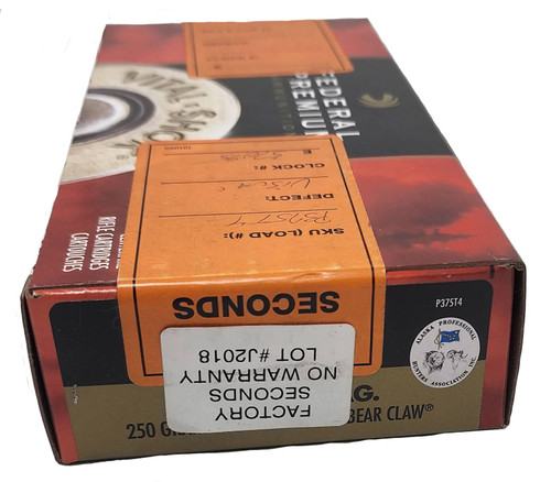 Federal Premium Ammunition - 375 H&H Magnum - 250 Grain Trophy Bonded Bear Claw - 20 Rounds - Nickel Plated Brass Case - Factory Seconds