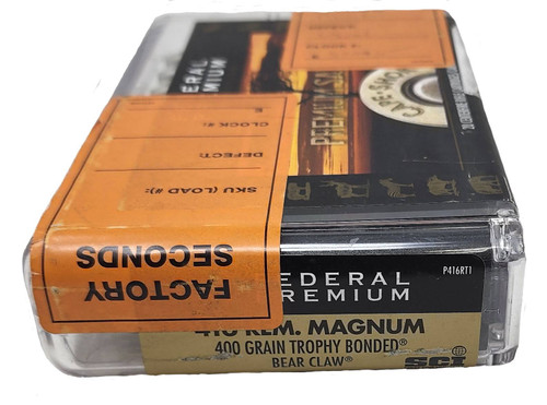 Federal Premium Ammunition - 416 Remington Magnum - 400 Grain Trophy Bonded Bear Claw - 20 Rounds - Factory Seconds