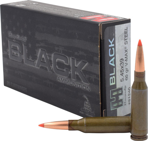 Hornady Black Ammunition - 5.45x39 MM - 60 Grain V-Max - 20 Rounds - Steel Case
