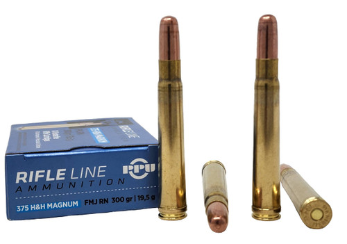 Prvi Partizan Ammunition - 375 H&H Magnum - 300 Grain Full Metal Jacket - 10 Rounds - Brass Case
