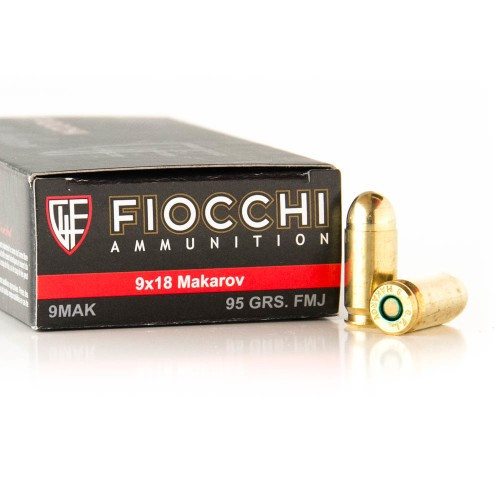 Fiocchi Ammunition - 9 Makarov - 95 Grain Full Metal Jacket - 50 Rounds