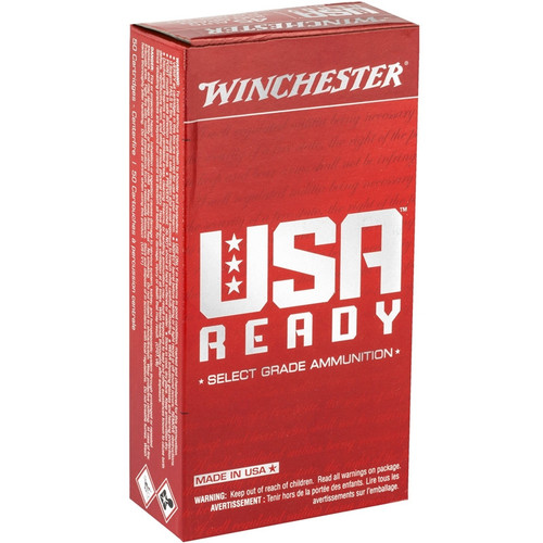 Winchester USA Ammunition - 10 MM Auto - 180 Grain Full Metal Jacket Flat Nose - 50 Rounds - Brass Case