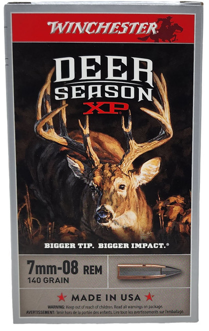 Winchester Deer Season Ammunition - 7mm-08 Remington - 140 Grain Deer Season XP - 20 Rounds