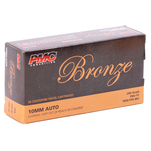 PMC Bronze Ammunition - 10 MM Auto - 200 Grain Full Metal Jacket - 50 Rounds PMC Bronze Ammunition - 10 MM Auto - 200 Grain Full Metal Jacket - 50 Rounds