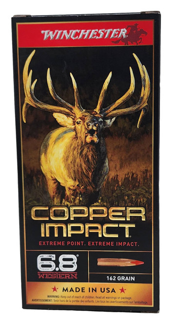 Winchester Copper Impact Ammunition - 6.8 Western - 162 Grain Copper - 20 Rounds