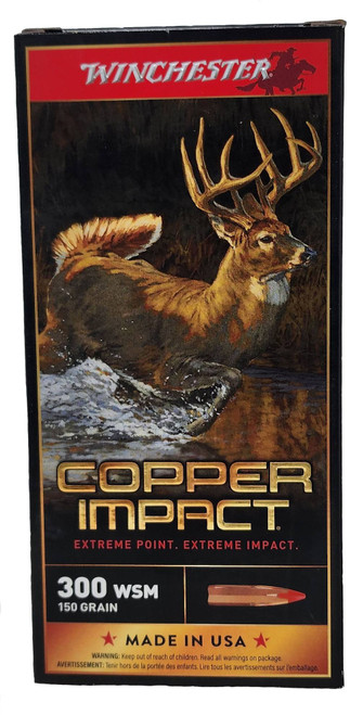 Winchester Copper Impact Ammunition - 300 Winchester Short Magnum - 150 Grain Copper - 20 Rounds