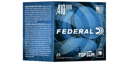 Federal Top Gun Ammunition - 410 Bore - 2 1/2" - 1/2 Ounce - Max DRAM EQ. - 7 1/2 Lead Shot - 25 Rounds