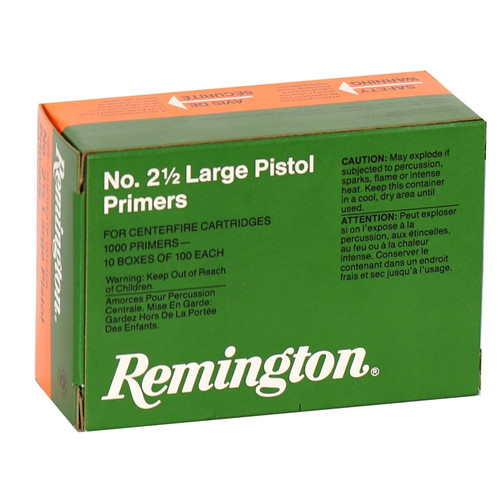 Remington 2 1/2 Large Pistol  Primers - 5000 Primers - 5000 Primers  ** ADULT SIGNATURE REQUIRED** SEE DETAILS IN DESCRIPTION