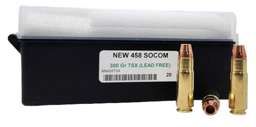 Miwall New Ammunition - 458 SOCOM - 300 Grain TSX (Lead Free) - 20 Rounds - Brass Case