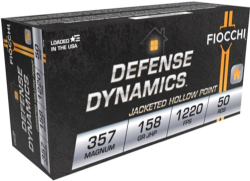 Fiocchi Defense Dynamics Ammunition - 357 Magnum - 158 Grain Jacketed Hollow Point - 50 Rounds