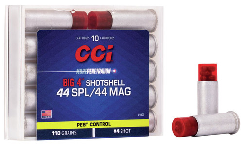 CCI Shot Shell Ammunition - 44 Magnum/ Special - #4 Shot - 10 Rounds