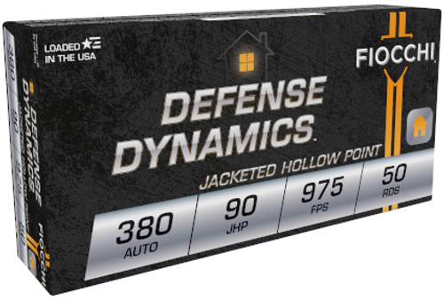 Fiocchi Defense Dynamics Ammunition - 380 Auto - 90 Grain Jacketed Hollow Point - 50 Rounds