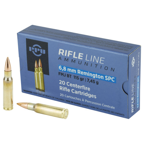 Prvi Partizan Ammunition - 6.8 MM Remington SPC - 115 Grain Full Metal Jacket - 20 Rounds