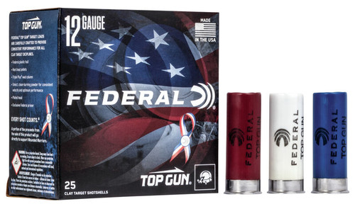 Federal Top Gun Ammunition - 12 Gauge - 2 3/4" - 2 3/4 Dram Eq. - 1 1/8 Oz. - 8 Shot - 25 Rounds