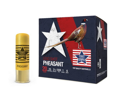 Stars & Stripes Ammunition - 20 Gauge - 2 3/4" - 1 Oz. - 6 Lead Shot - 25 Rounds